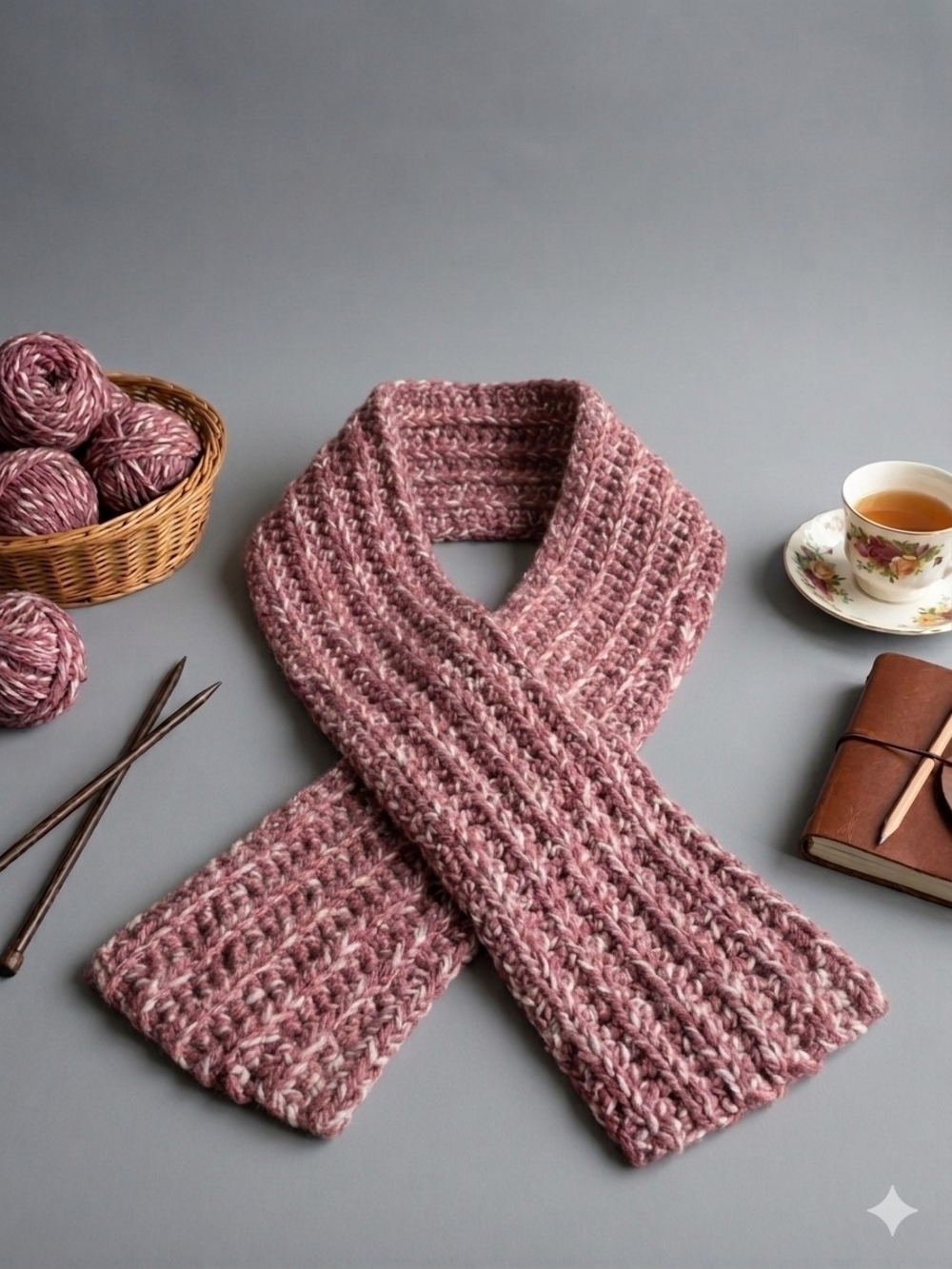 Cozy Pink Knit Scarf for Women